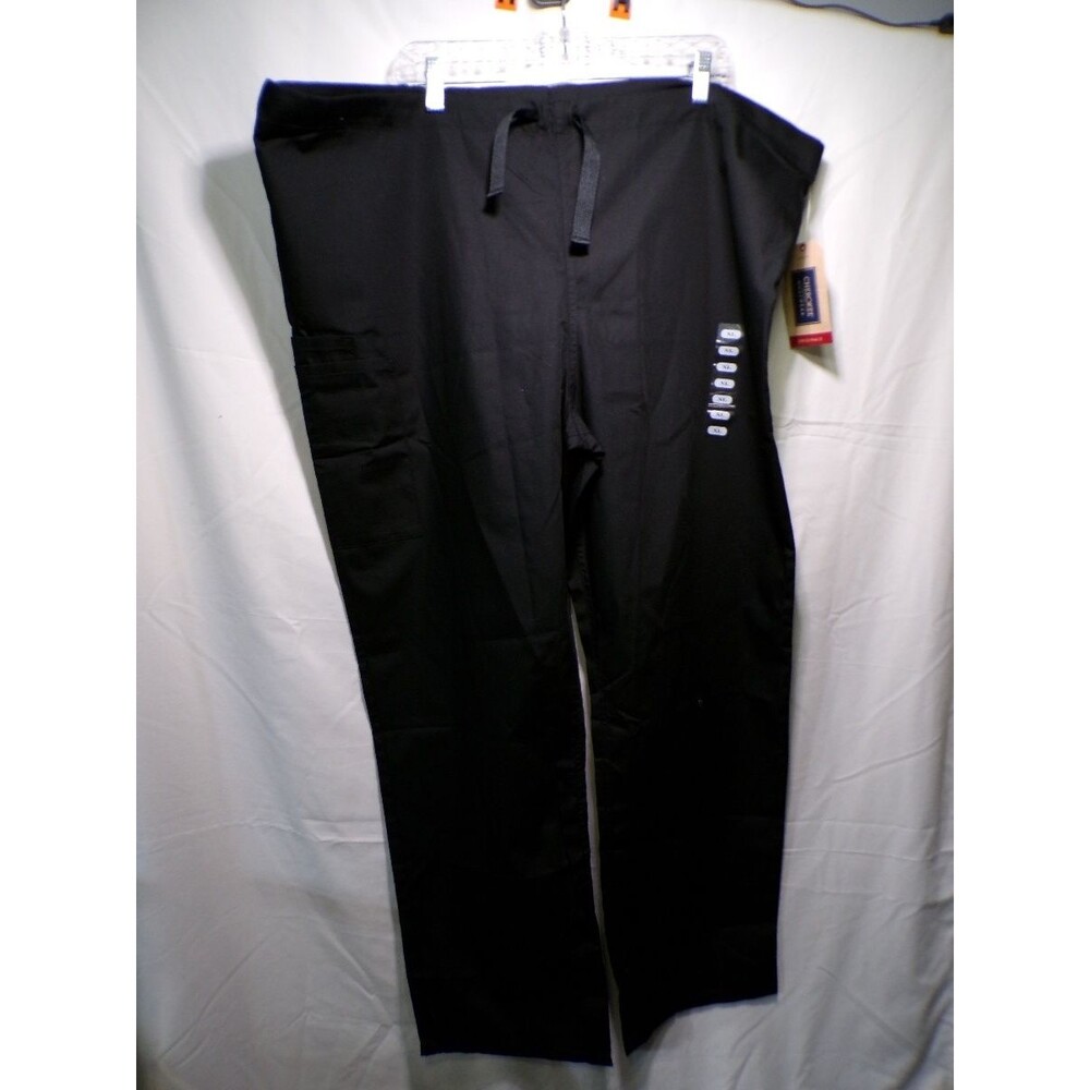 Cherokee 4100 Unisex Black Cargo Scrub Pants Drawstring Workwear XL